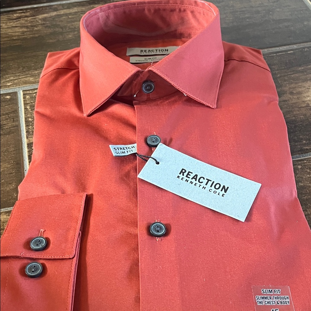 Kenneth Cole Reaction Men's Cherry Red Dress Shirt